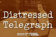 Distressed Telegraph, a Serif Font by Stiggy & Sands (Thumbnail 1 of 9)