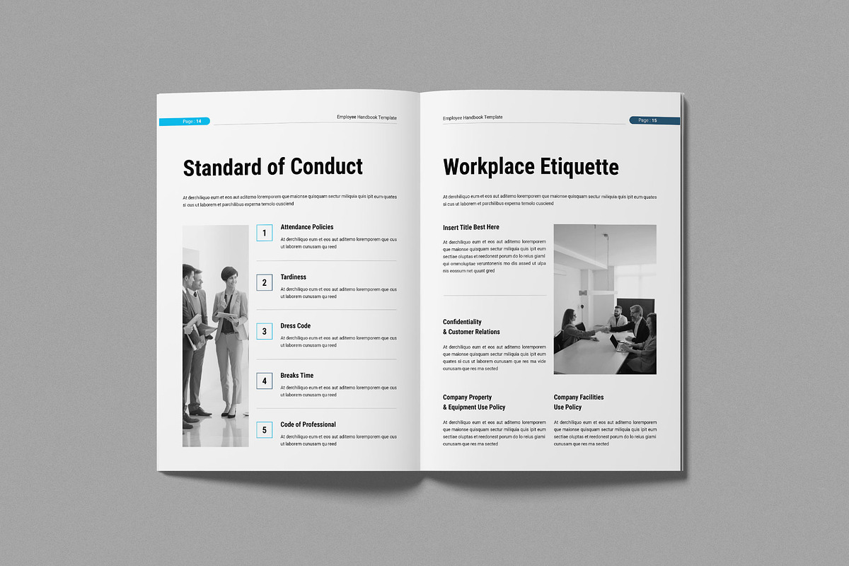 Employee Handbook Template, a Brochure Template by Work-Envance (Photo 6 of 10)