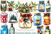 Watercolor Christmas Magic Jars, an Illustration by Craft Nest (Thumbnail 1 of 6)