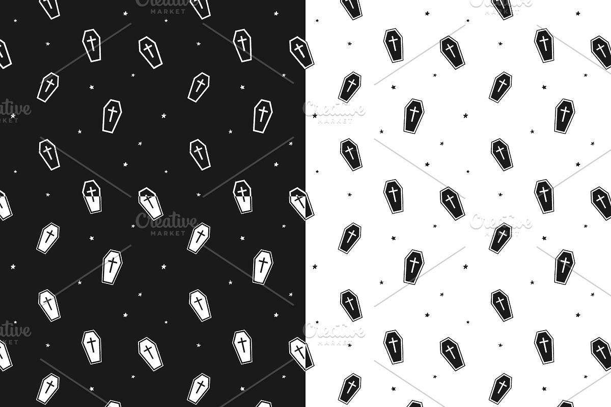 Traditional Coffin seamless Pattern, a Pattern Graphic by BAD TASTE (Photo 2 of 2)