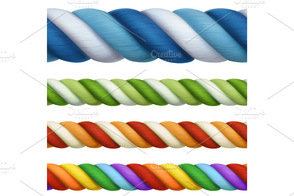 Multicolored ropes seamless elements preview 2
