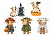 Cute Cow Halloween PNG, an Illustration by DreamPrint404 (Thumbnail 3 of 3)