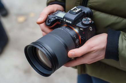 A person holding a camera, a Photo by Pavel_design