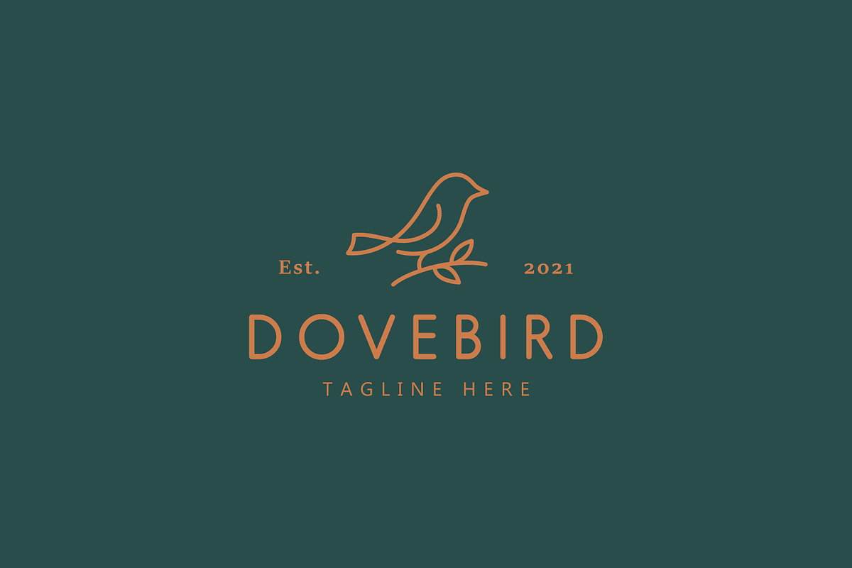 Dove Bird Perched on a Branch Logo, a Branding & Logo Template by Signatoro (Photo 1 of 2)