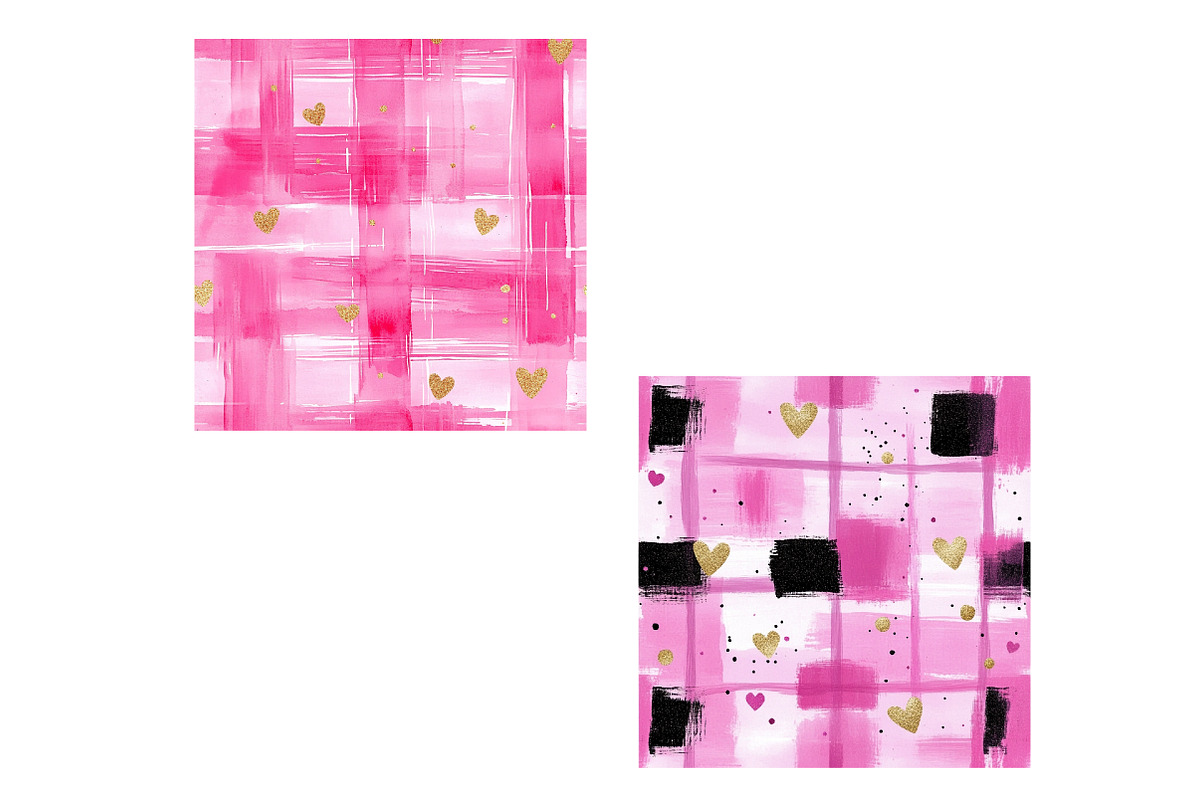 Valentines Brushstroke Digital paper, an Illustration by Designworld (Photo 5 of 5)