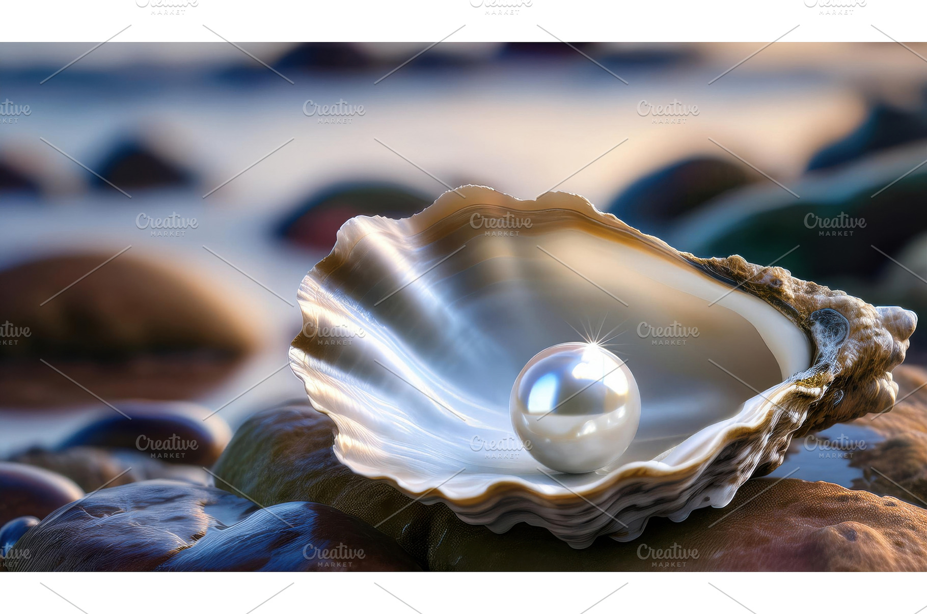 Single pearl on a half-opened oyster, a Beauty & Fashion Photo by Igor Tichonow