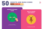 50 Insects and Bugs Icons, an Outline Icon by Dighital (Thumbnail 4 of 10)