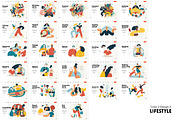 Lifestyle vector ills, color 2, a Templates & Theme by Grivina's shop (Thumbnail 16 of 18)