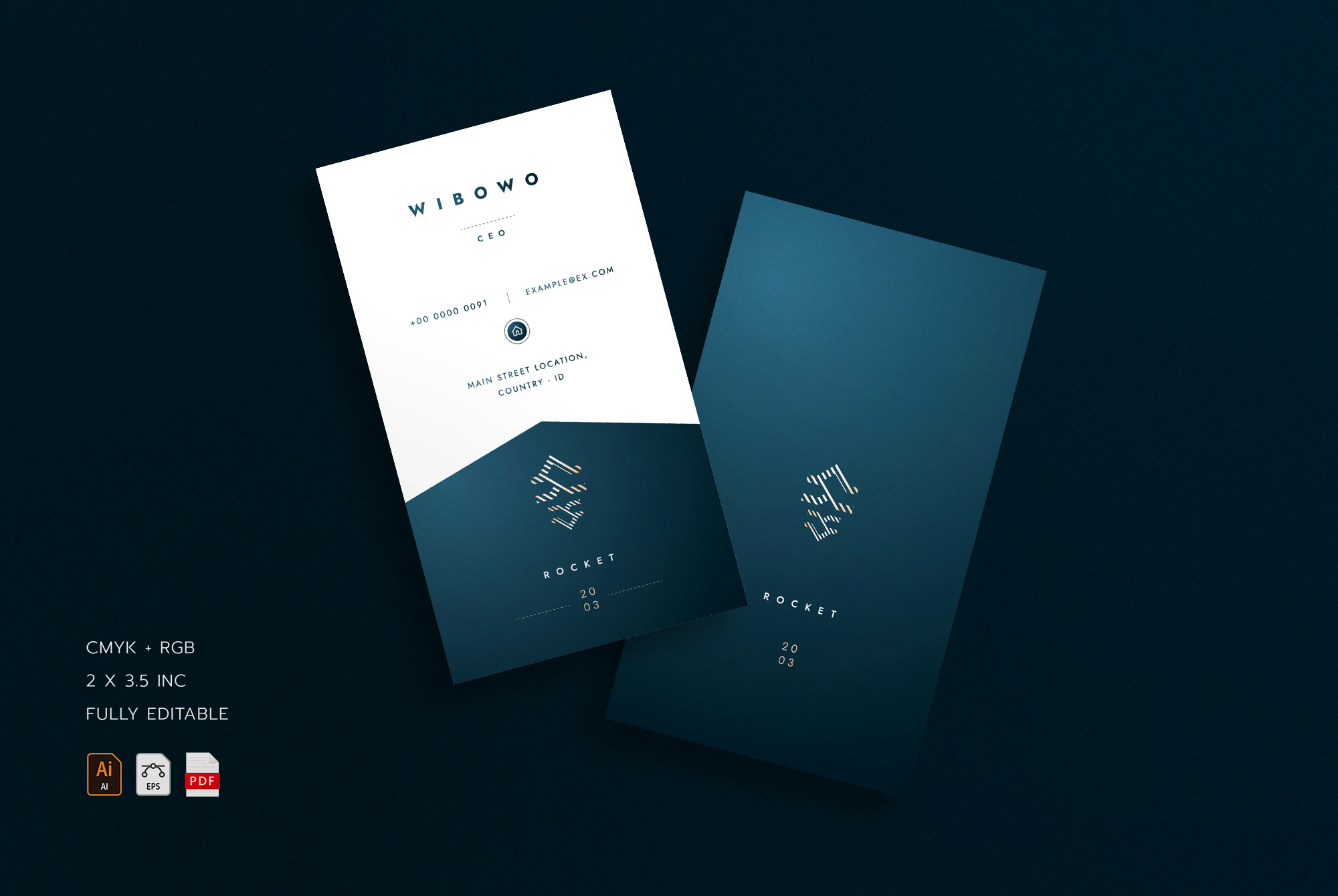 5 in 1 Vertical Luxury Business Card, a Business Card Template by Ctrl