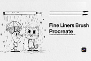 10 Fine Liner Brushes Procreate, a Brush Add-On by CCPreset (Thumbnail 1 of 3)