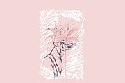Roar and Palms tiger illustration, an Animal Illustration by Anastasy_helter (Thumbnail 1 of 3)