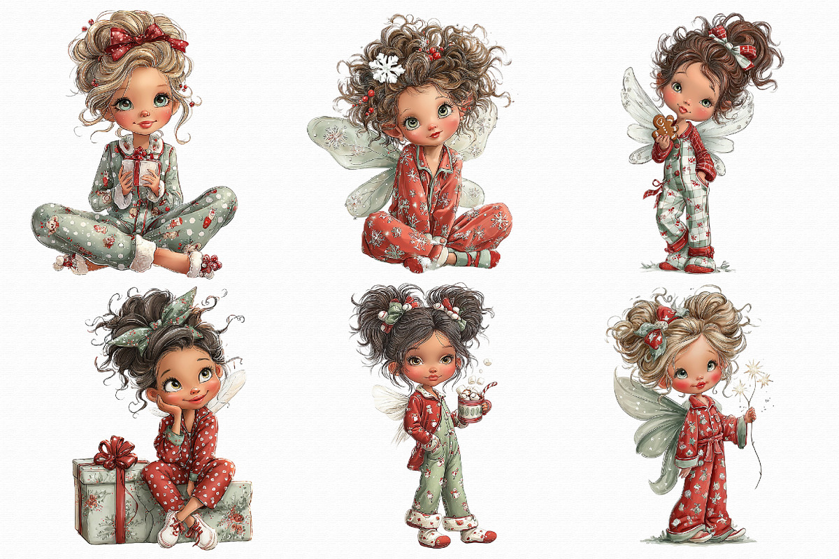 Whimsical Christmas Fairy Clipart, an Illustration by Libby Wishes (Photo 2 of 6)