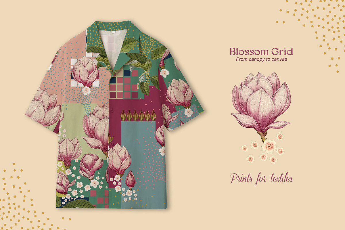 Blossom Grid Prints & Patterns, a Pattern Graphic by GND ART STUDIO (Photo 7 of 8)