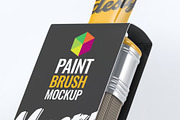 Paint Brush Mock-Up, a Product Mockup by DesignRushMarket (Thumbnail 6 of 7)