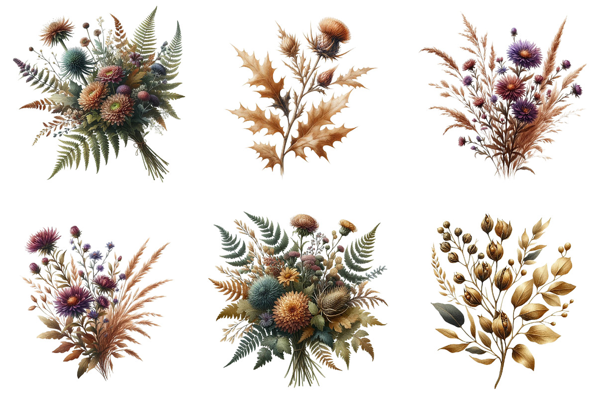 Autumn Wildflowers Clipart, an Illustration by DreamArtGraphic (Photo 3 of 5)