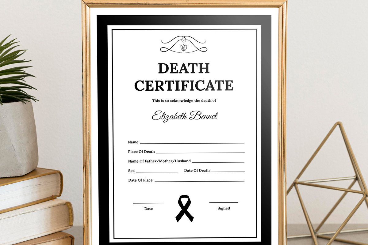 Death Certificate Template, a Stationery Template by MightyDesign (Photo 4 of 7)