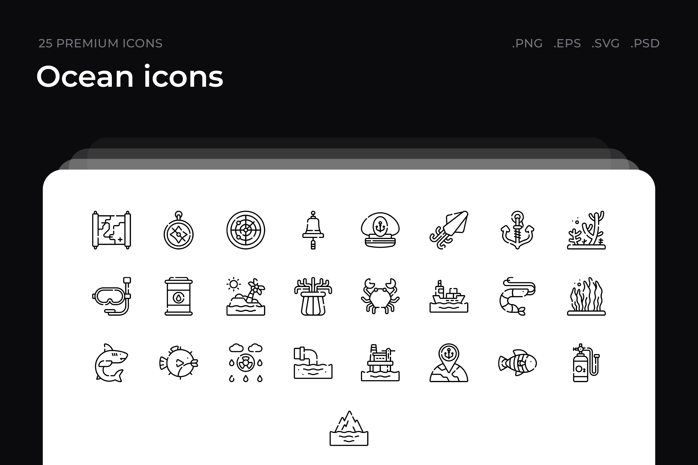 Ocean icons, an Outline Icon by Guapoo