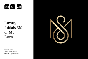 Luxury Initials SM or MS Logo, a Branding & Logo Template by Luxury Logos
