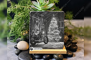 Rustic Barn Big Bike Christmas Tree, a Background Graphic by LaseredNinja (Thumbnail 2 of 7)