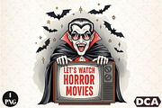 Let's Watch Horror Movies Halloween, an Illustration by DreamCafeArt (Thumbnail 1 of 7)