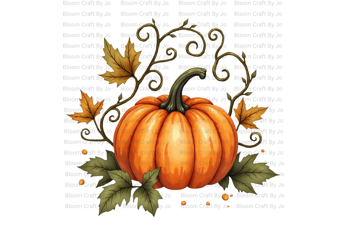 Pumpkins with Autumn Vines, a Decorative Illustration by Bloom Craft Creations (Photo 5 of 12)
