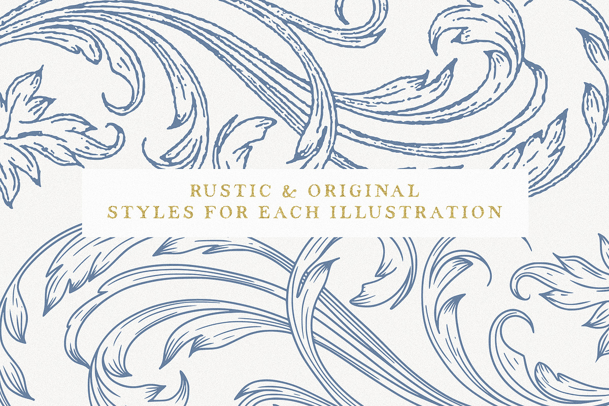 Vintage Baroque Borders & Designs, a Decorative Illustration by AW Studios (Photo 2 of 11)
