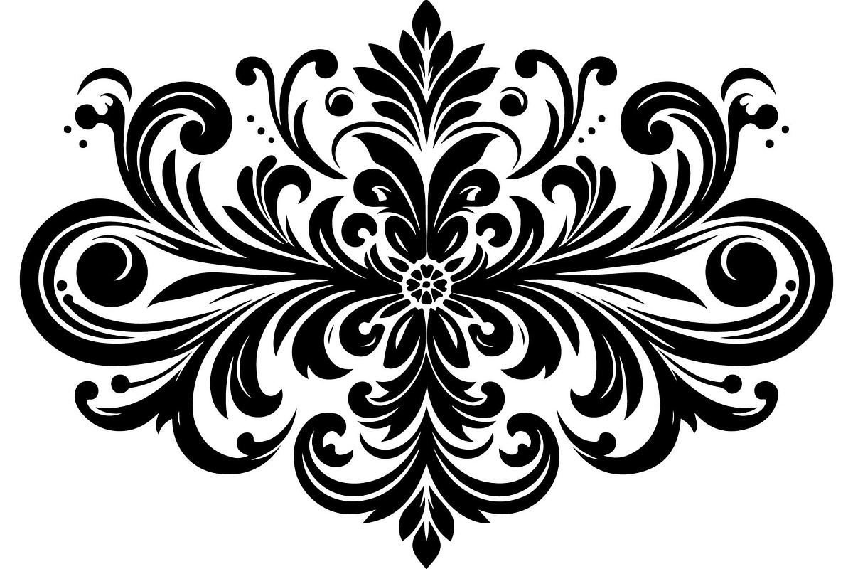 Baroque Black Floral Ornament Set, an Object Graphic by Designer_Momina (Photo 13 of 13)