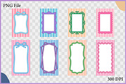 Striped Coquette Frame Vector Bundle, a Decorative Illustration by Gfx Expert Team (Thumbnail 2 of 10)