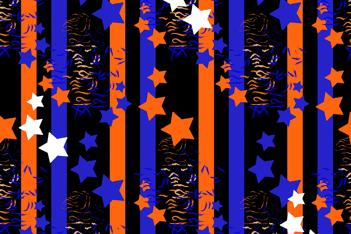 Halloween Stripes and Stars Seamless, a Pattern Graphic by Sharon Schwalbe