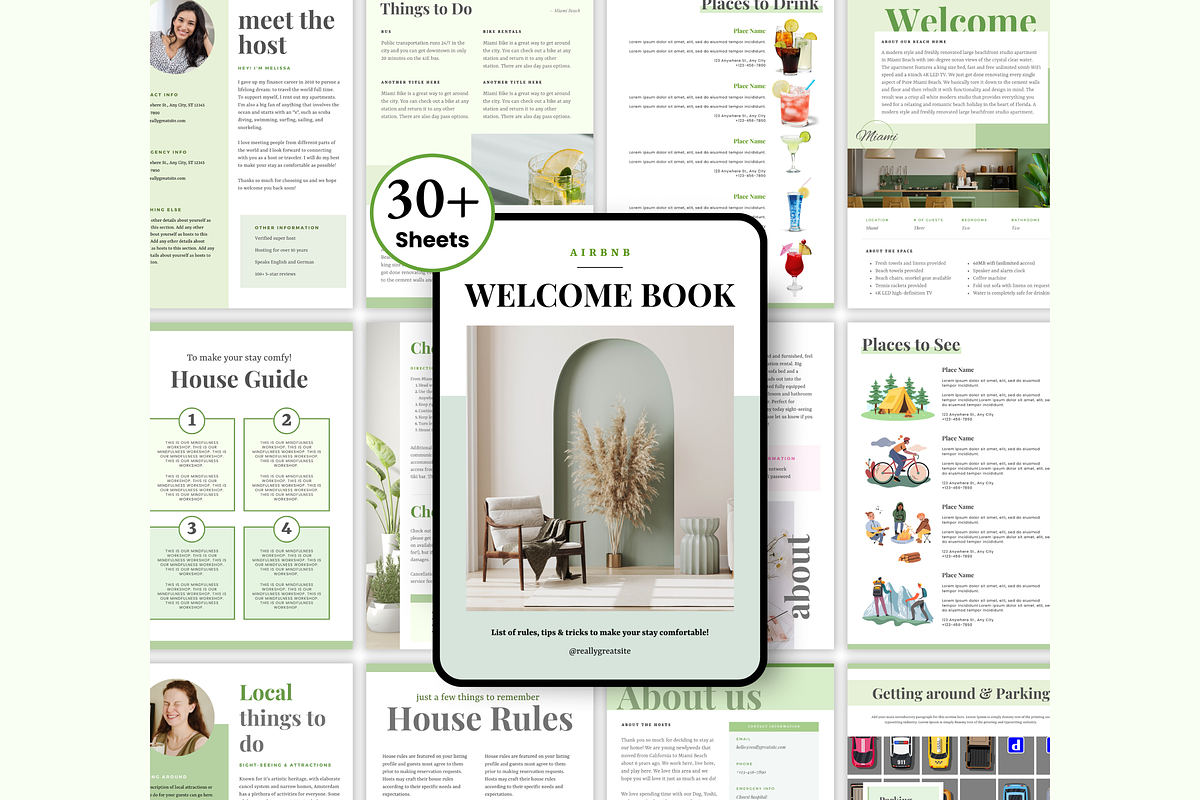 Airbnb Welcome book template, Airbnb, a Print Template by PlannersByBee (Photo 2 of 2)