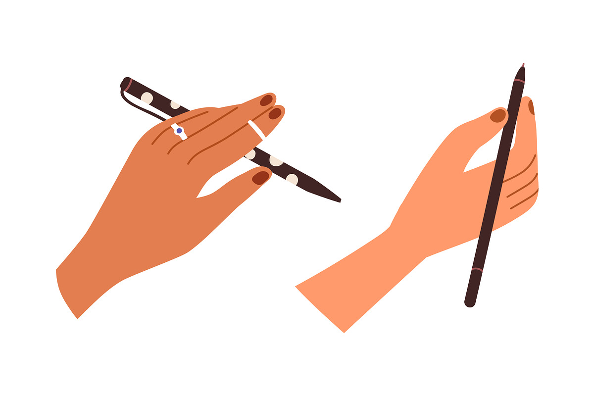 Hands writing with pens, pencils set, a Person Illustration by Good Studio (Photo 5 of 8)