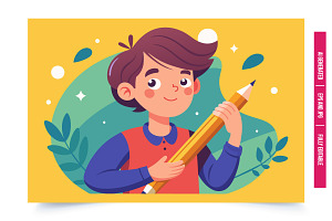 A cartoon illustration of a boy with, an Illustration by Tanuart