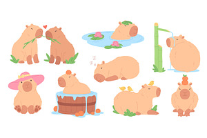 Cartoon funny capybara. Cute, an Animal Illustration by LadadikArt