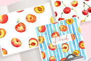 Summer Fruits Seamless patterns, an Illustration by JennyColorArt (Thumbnail 4 of 6)