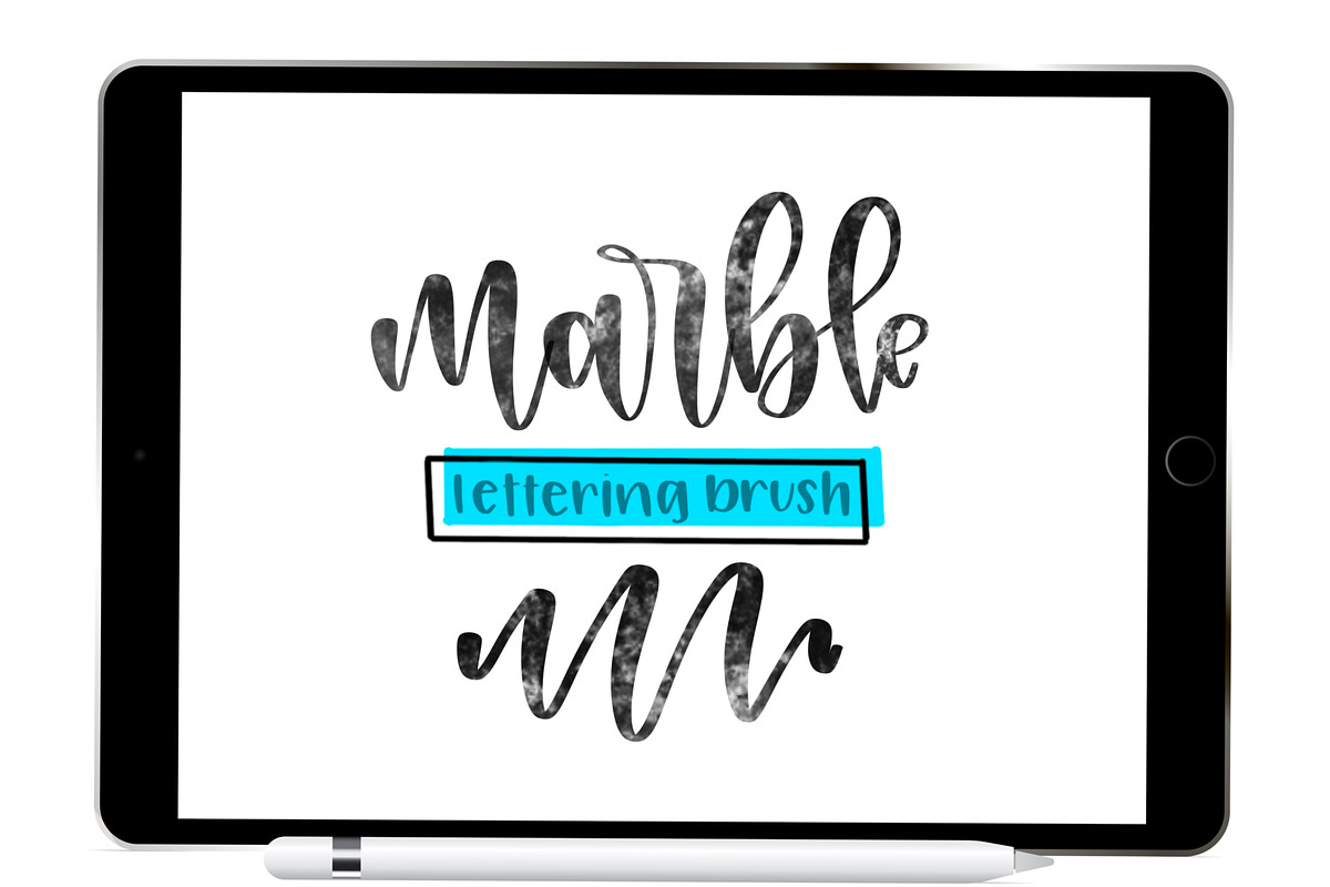 Marble Procreate Lettering Brush, a Brush Add-On by Blue Strawberry Studio (Photo 1 of 5)