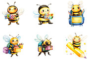 Back to School Bie Clipart, a Seasonal Illustration by Designking (Thumbnail 3 of 5)