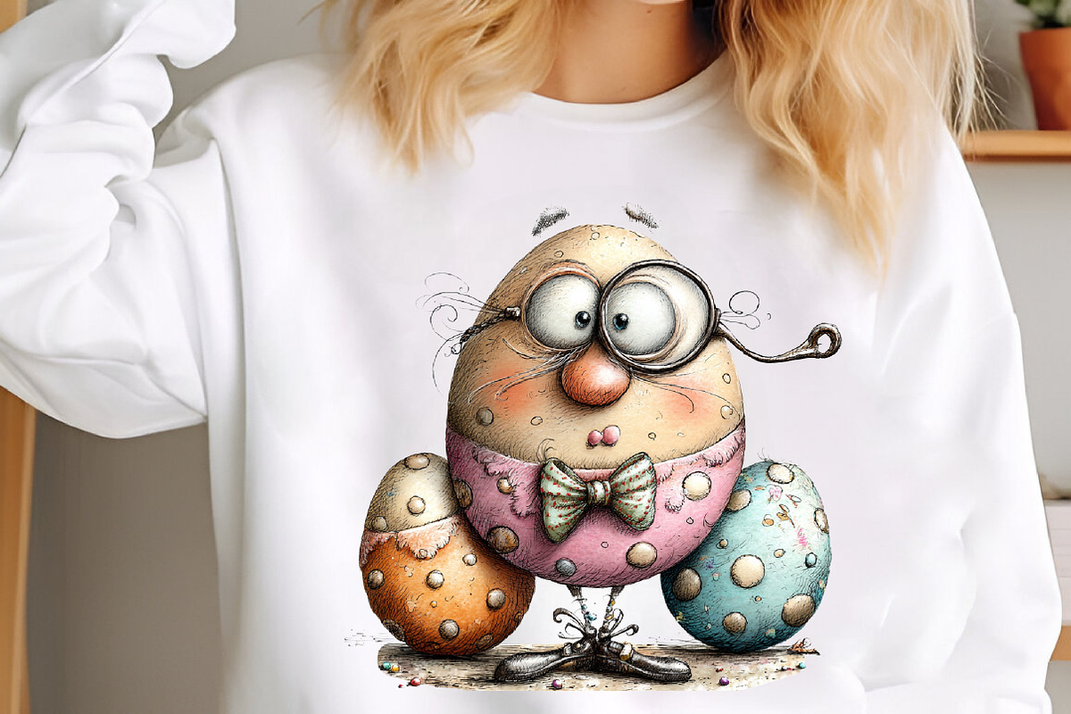 Whimsical Easter Funny Eggs Clipart, an Illustration by designcity5 (Photo 3 of 5)