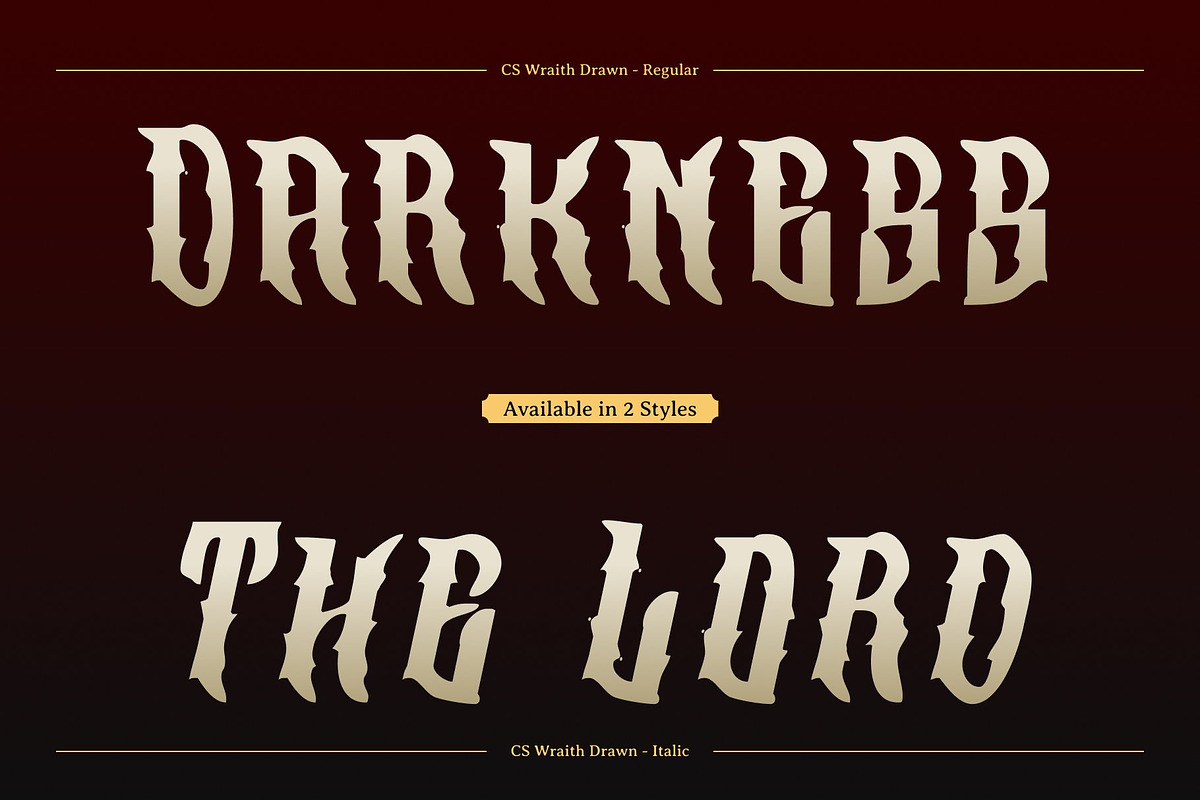 CS Wraith Drawn, a Blackletter Font by Craft Supply Co. (Photo 4 of 8)