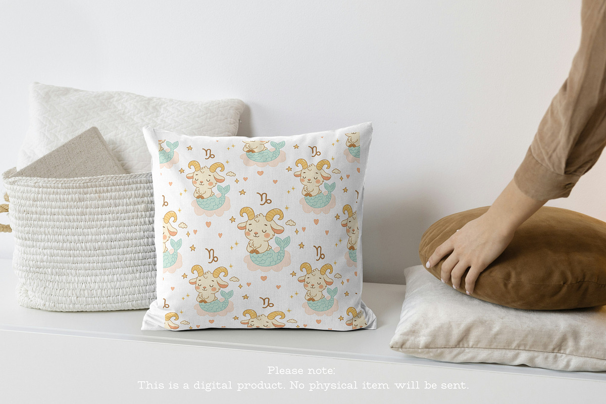 Cute Zodiac Seamless Patterns  12, an Illustration by Bielousova Art (Photo 7 of 8)