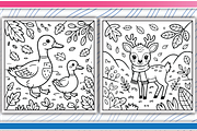 Autumn Animals Coloring Pages, an Illustration by LightExpress (Thumbnail 3 of 5)