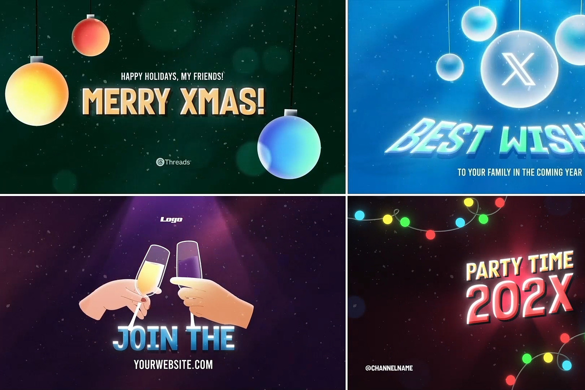 Xmas Posters Typography | DaVinci, a Templates & Theme by FlashFXbox (Photo 1 of 2)