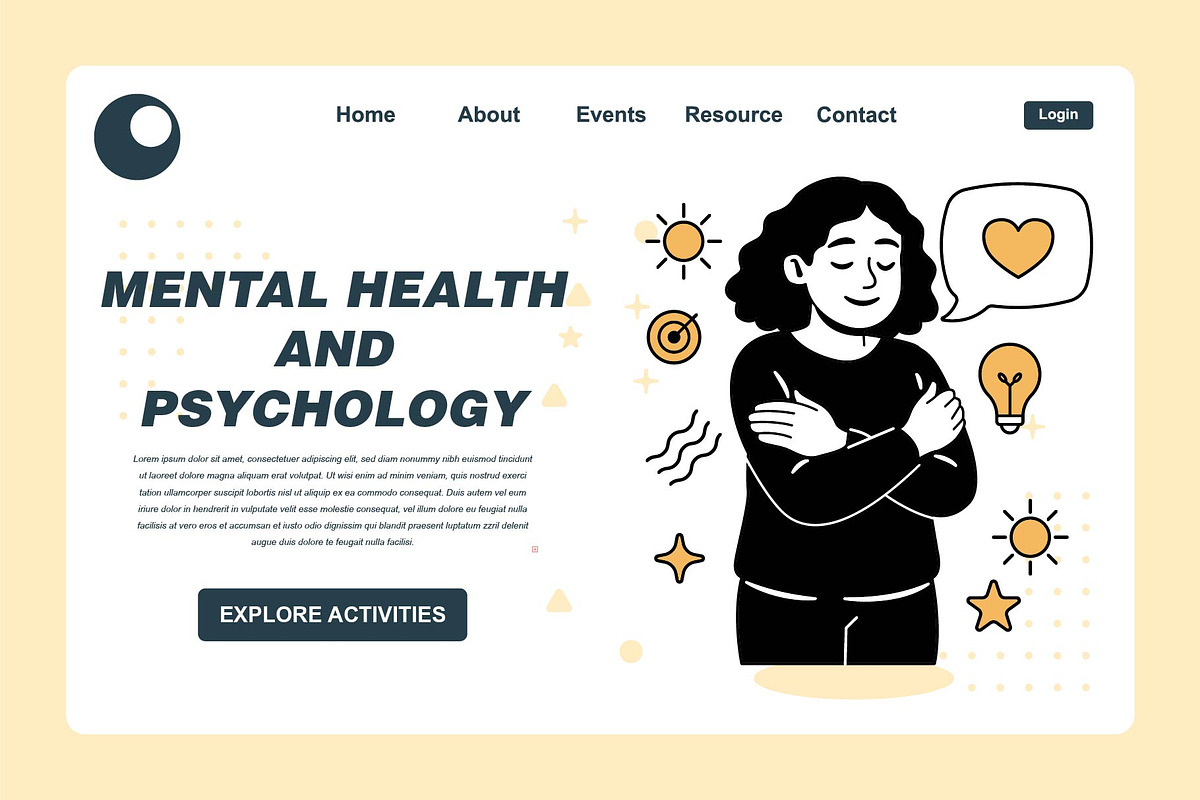 illustration set on mental health, a Healthcare Illustration by frog.ground (Photo 1 of 2)