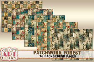 Background Paper Patchwork Forest