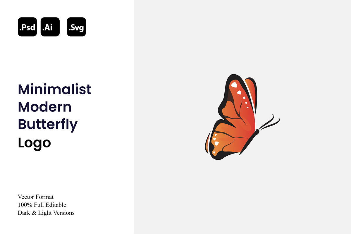 Minimalist Modern Butterfly Logo, a Branding & Logo Template by Luxury Logos (Photo 1 of 4)