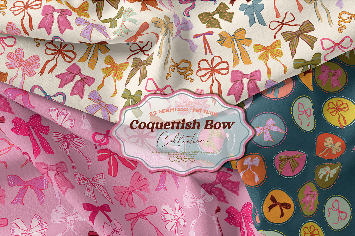 COQUETTISH BOWS, a Pattern Graphic by MSNTY STUDIOX (Photo 3 of 30)