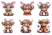 Easter Highland Cow Clipart, an Illustration by Dream Creation (Thumbnail 3 of 6)