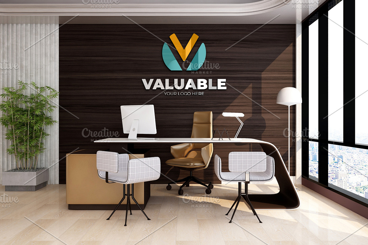 PSD Office Interior Wall Mockup, a Product Mockup by Ayy (Photo 11 of 17)