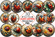 Stained Glass Ladybug Sublimation, an Illustration by RobertsArt (Thumbnail 1 of 7)