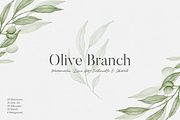 Watercolor Olive Branches Leaves, an Illustration by Creatchees.std (Thumbnail 1 of 13)