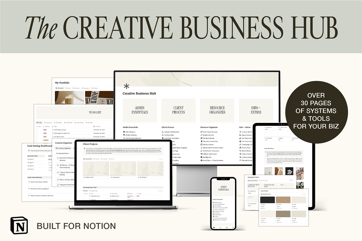 Creative Business Hub for Notion, a Marketing Template by MARA Design Co. (Photo 7 of 17)